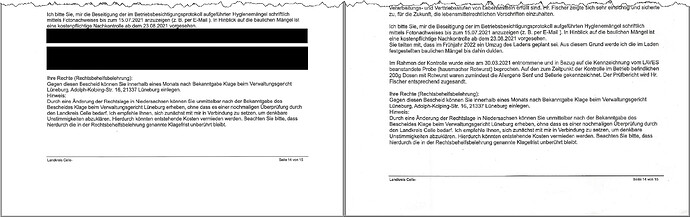 Kontrollbericht 13.07.2021 zu Fleischerei Detlef Fischer (Seite 14)